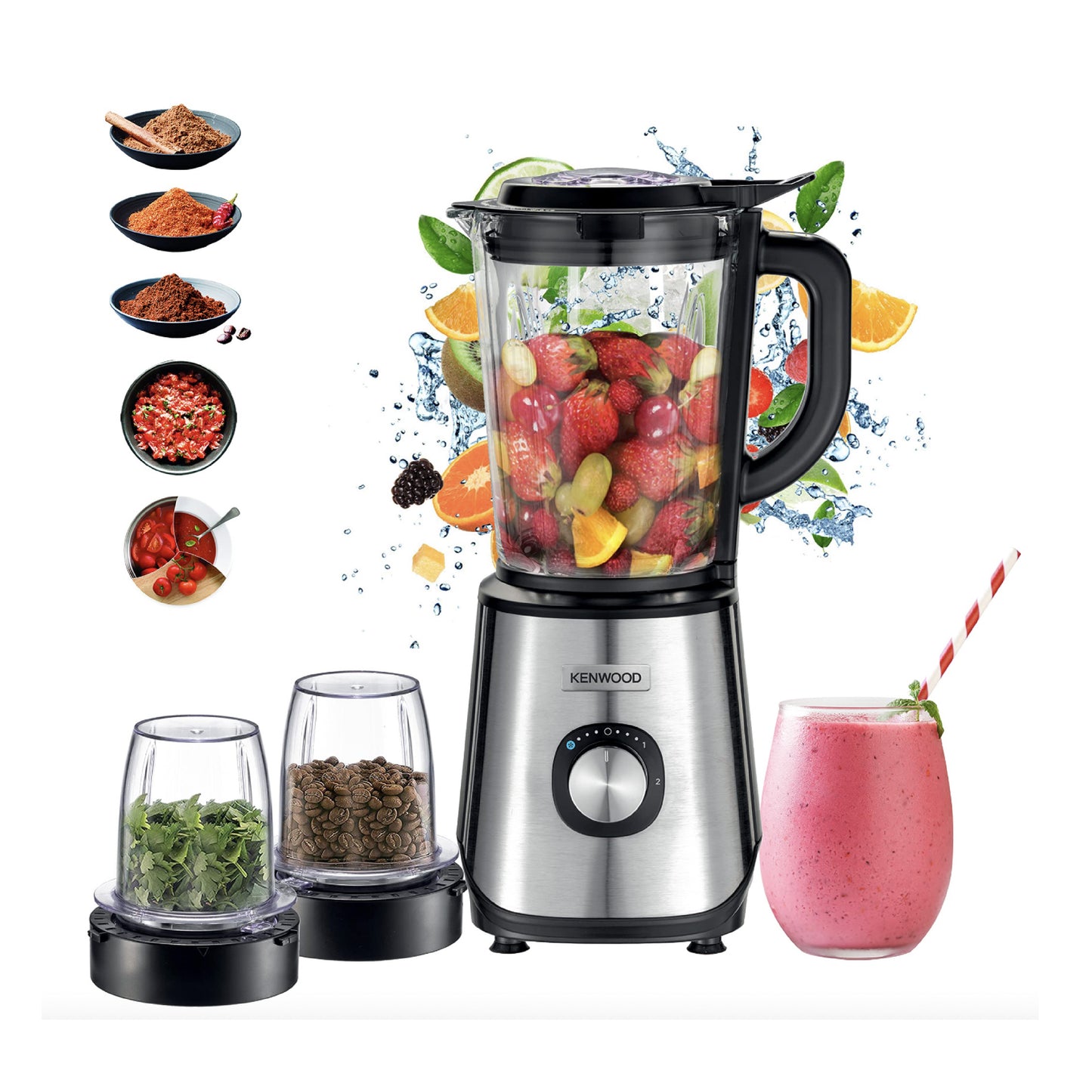 Glass Blender blm45.720ss1000W خلاط زجاج من كينوود