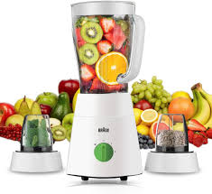 Braun Blender 3 in 1, JB0123WH, White خلاط براون مع مطحنتين