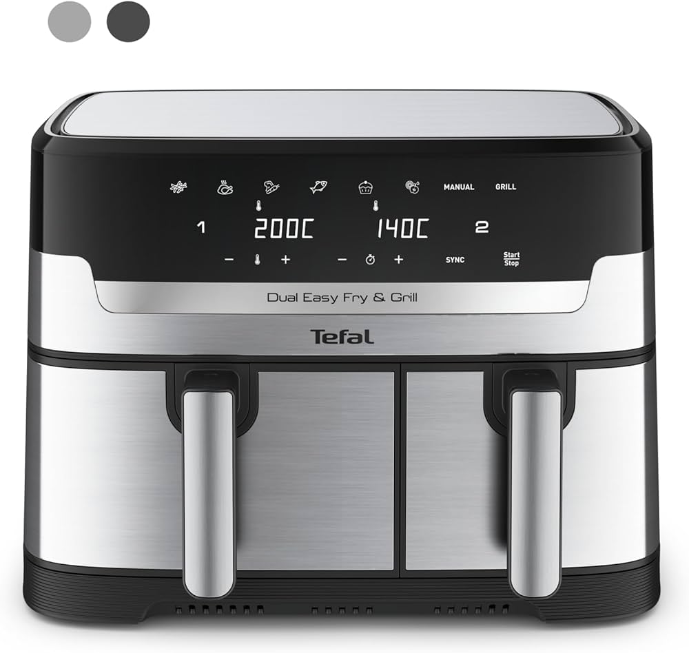 Dual Easy Fry & Grill Air Fryer - TEFAL قلاية وشواية تيفال دوال إيزي فراي آند جريل بدون زيت 8.3