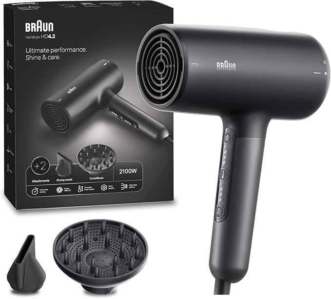 Braun Hair dryer HD425 - براون مجفف شعر  2100 واط، تحكم الكتروني باللمس