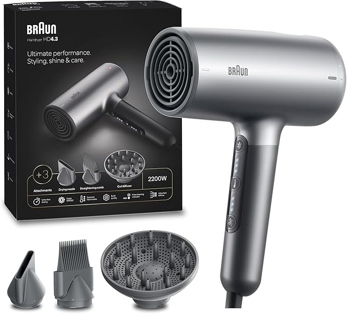 Braun Hair dryer HD435 Ultimate Performance براون مجفف شعر  بقدرة 2200 واط وتحكم باللمس