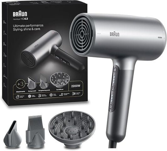 Braun Hair dryer HD435 Ultimate Performance براون مجفف شعر  بقدرة 2200 واط وتحكم باللمس