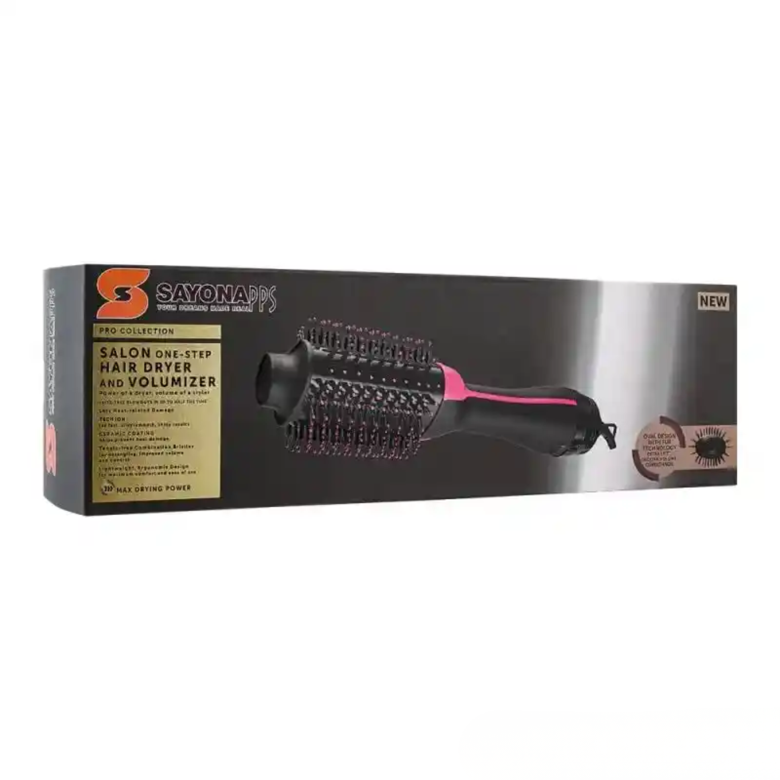 SAYONA PPS One-Step Hair Dryer & Volumizer Hot Air Brush with Ionic Technology