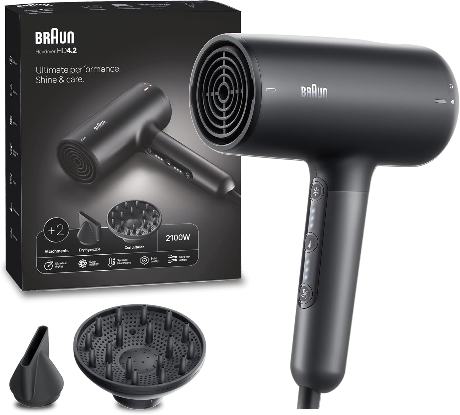 Braun BRHD425SDE Satin Hair 4 Ionic Hair Dryer 2100W