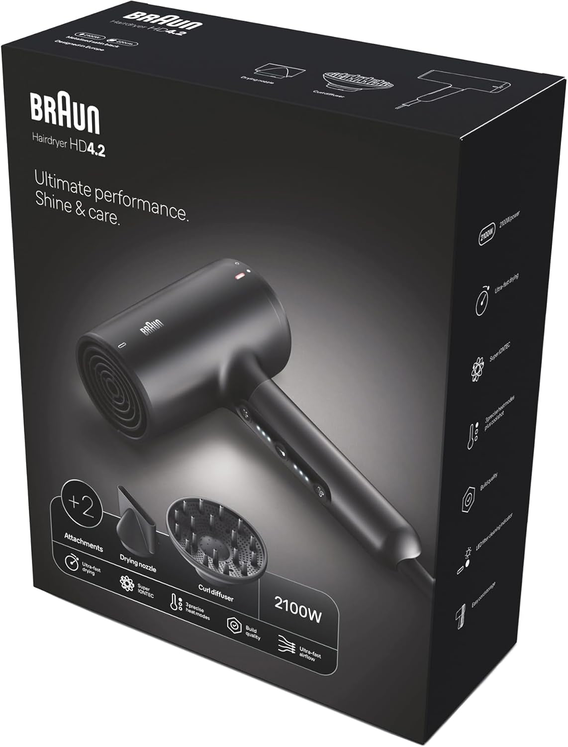 Braun BRHD425SDE Satin Hair 4 Ionic Hair Dryer 2100W