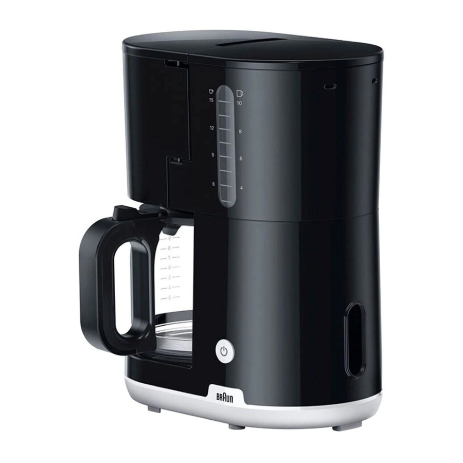 Braun Breakfast1 KF1100BK Filter Coffee Maker 1000W with OptiBrew System  10 Cup Capacity, Black