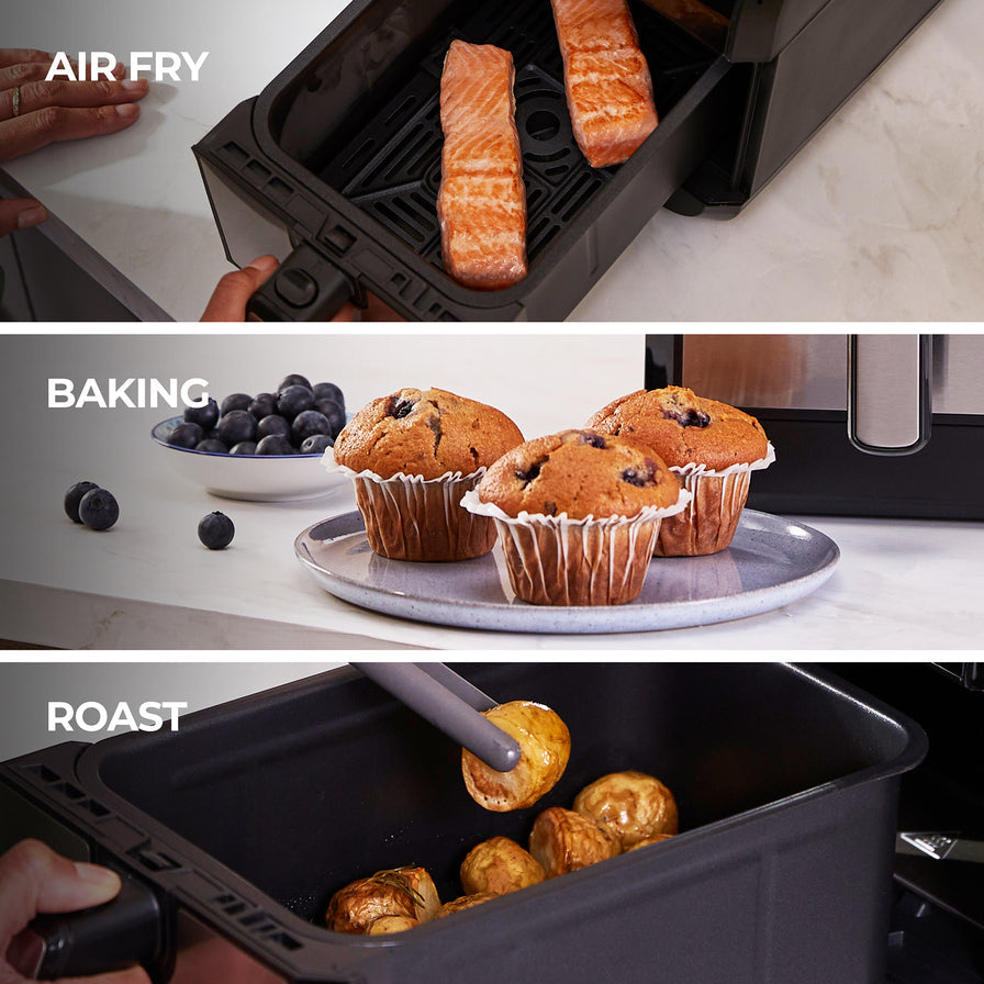 مقلاة هوائية كينوود ثنائية سعة 8 لتر HFM75