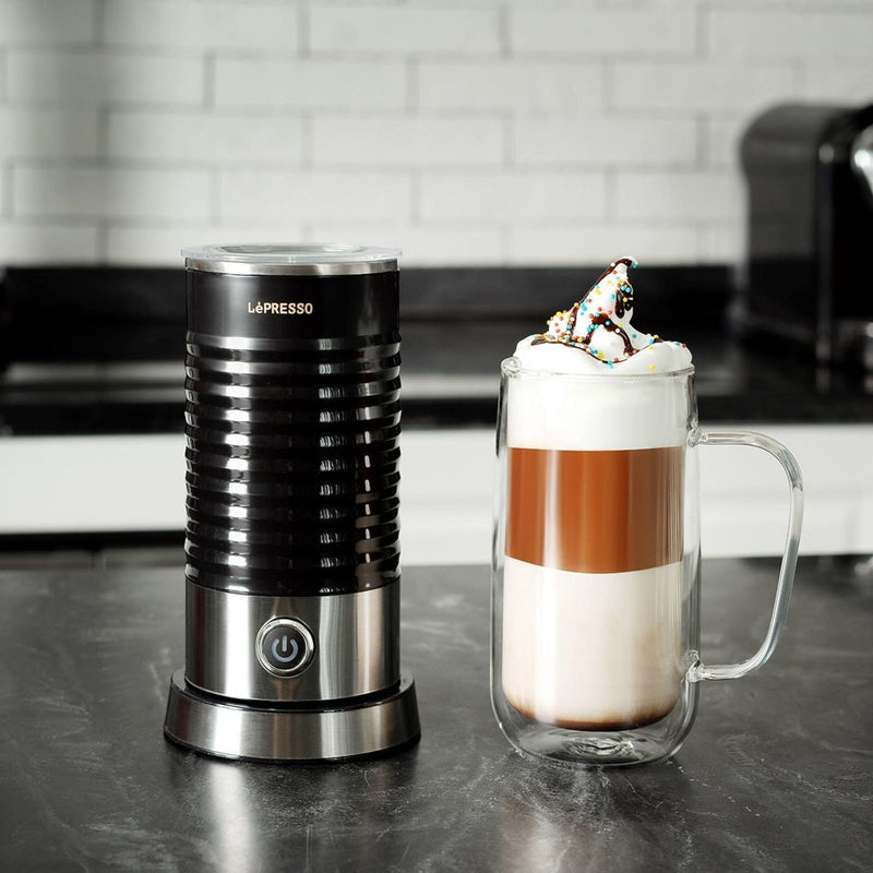 ليبريسو صانعة رغوة الحليب الساخن والبارد 100 مل 450 واط أسود LPMLFRBK
