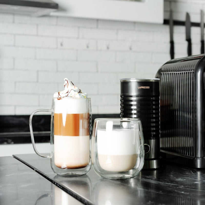 ليبريسو صانعة رغوة الحليب الساخن والبارد 100 مل 450 واط أسود LPMLFRBK