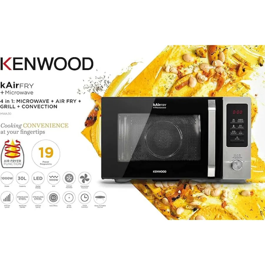 Kenwood 4-in-1 Air Fry Microwave with Grill 30L MWA30.000BK