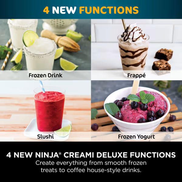 Ninja CREAMi Deluxe 10 in 1 Ice Cream and Frozen Drink Maker 709ml Model NC501UK