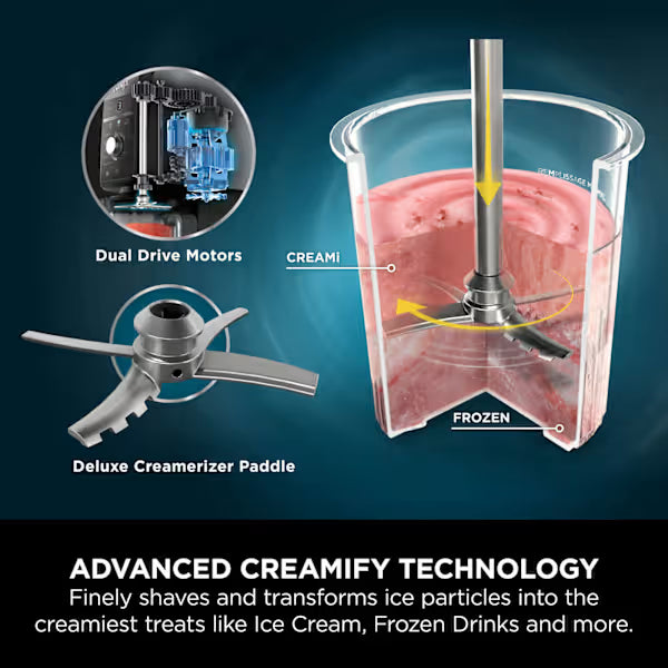 Ninja CREAMi Deluxe 10 in 1 Ice Cream and Frozen Drink Maker 709ml Model NC501UK