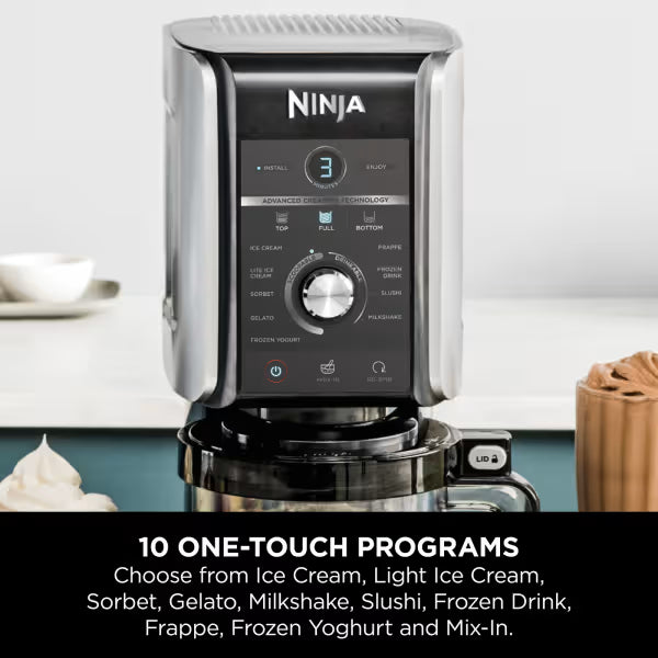 Ninja CREAMi Deluxe 10 in 1 Ice Cream and Frozen Drink Maker 709ml Model NC501UK