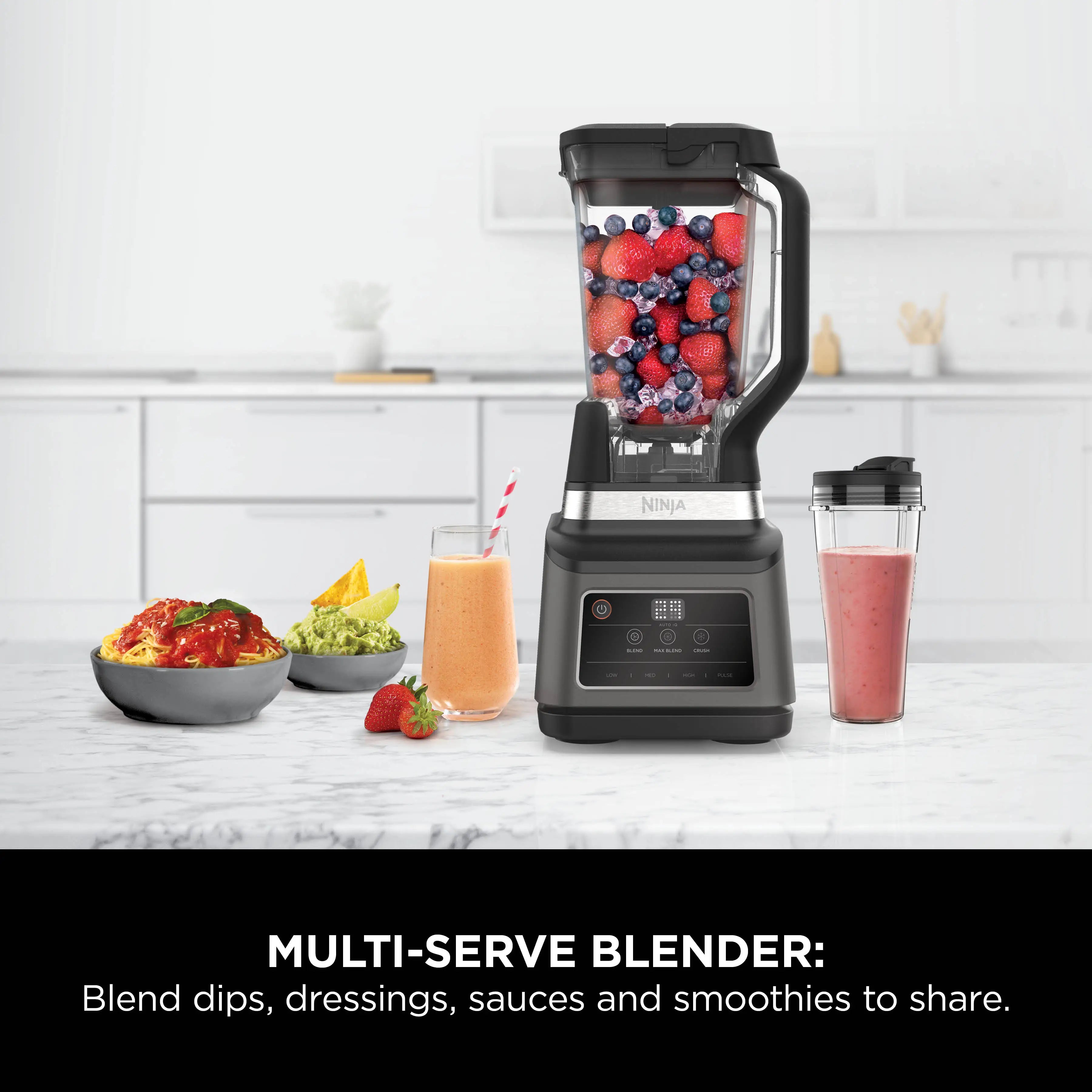 Ninja BN750ME blender complete set with jug, cup, and blades | طقم خلاط نينجا كامل مع الإبريق والكوب والشفرات