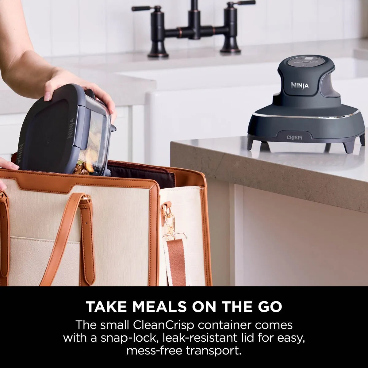Ninja Crispi 4-in-1 Portable Air Fryer FN101MEGY | Glass Cooking System 1700W