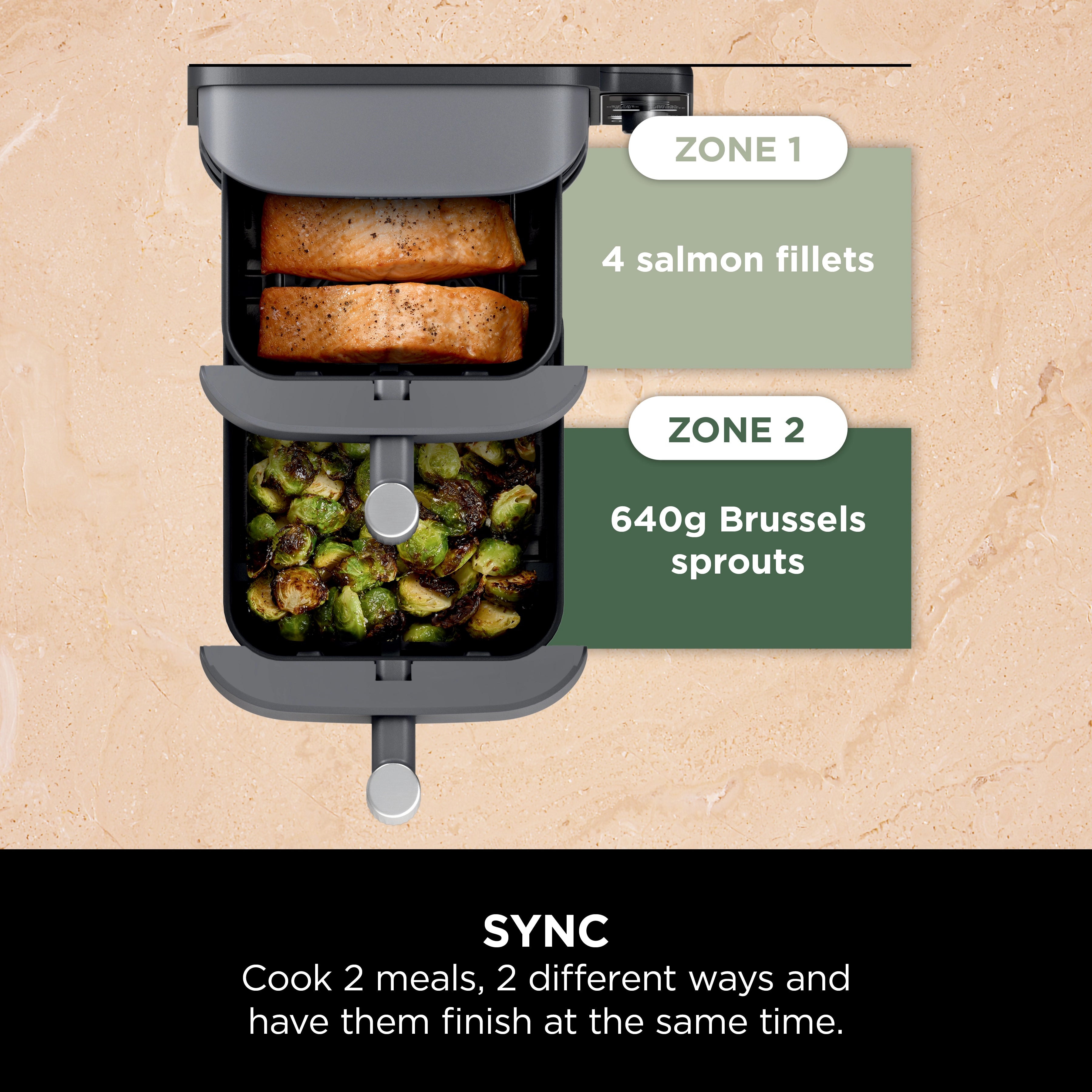 Ninja DoubleStack XL 2 Basket Air Fryer SL400ME | 9.5L Dual Drawer 2470W
