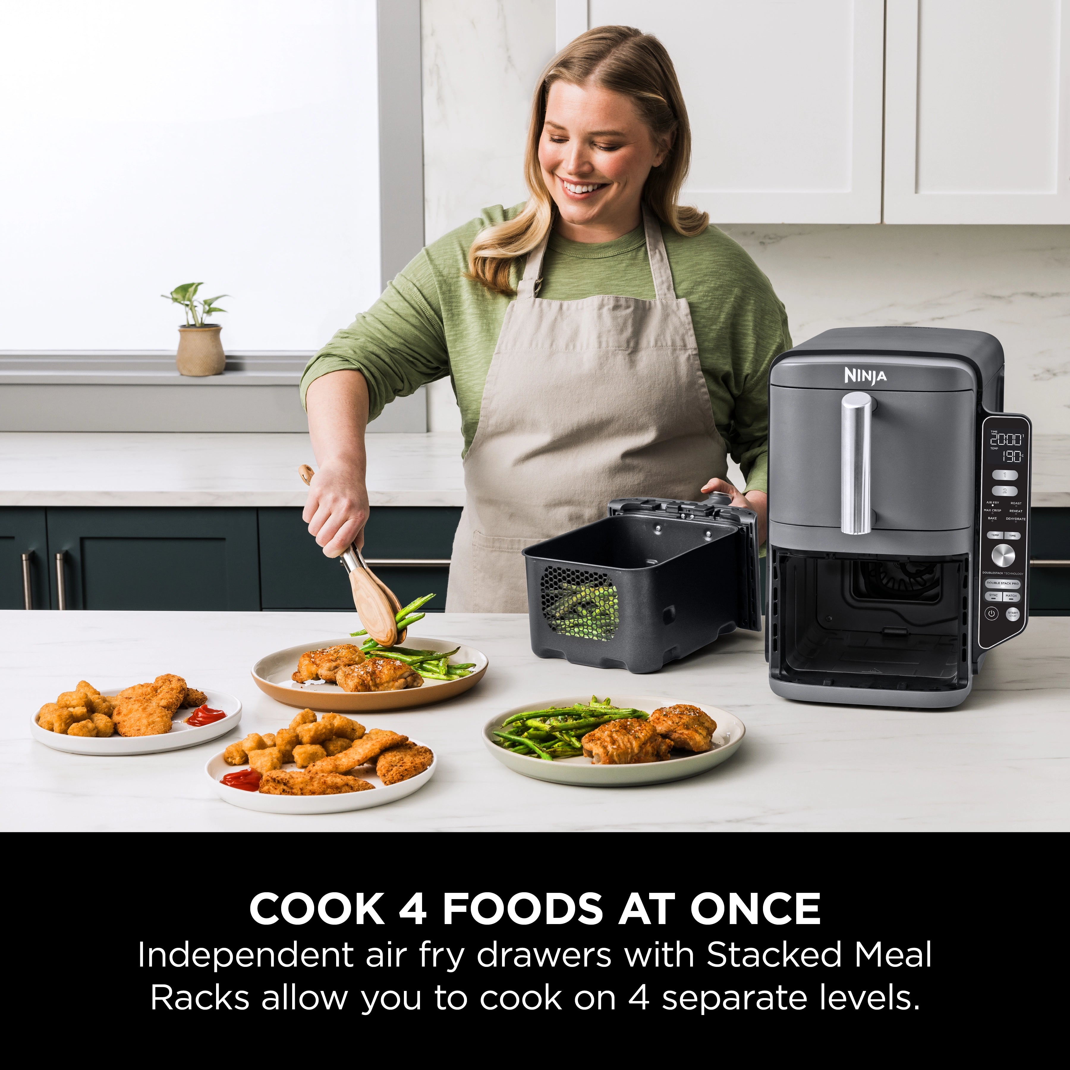 Ninja DoubleStack XL 2 Basket Air Fryer SL400ME | 9.5L Dual Drawer 2470W
