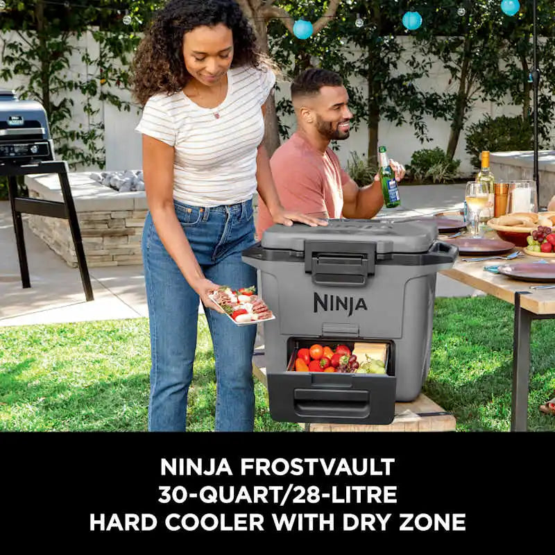 Ninja FrostVault 28L cooler FB131 slate grey outdoor ice box | صندوق تبريد نينجا فروست فولت 28 لتر لون رمادي للرحلات