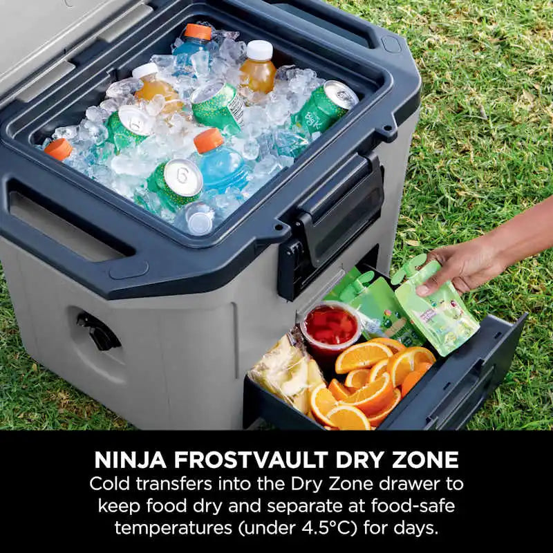 Ninja FrostVault 28L cooler FB131 slate grey outdoor ice box | صندوق تبريد نينجا فروست فولت 28 لتر لون رمادي للرحلات