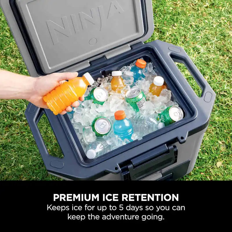Ninja FrostVault 28L cooler FB131 slate grey outdoor ice box | صندوق تبريد نينجا فروست فولت 28 لتر لون رمادي للرحلات