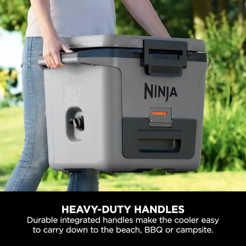 Ninja FrostVault 28L cooler FB131 slate grey outdoor ice box | صندوق تبريد نينجا فروست فولت 28 لتر لون رمادي للرحلات