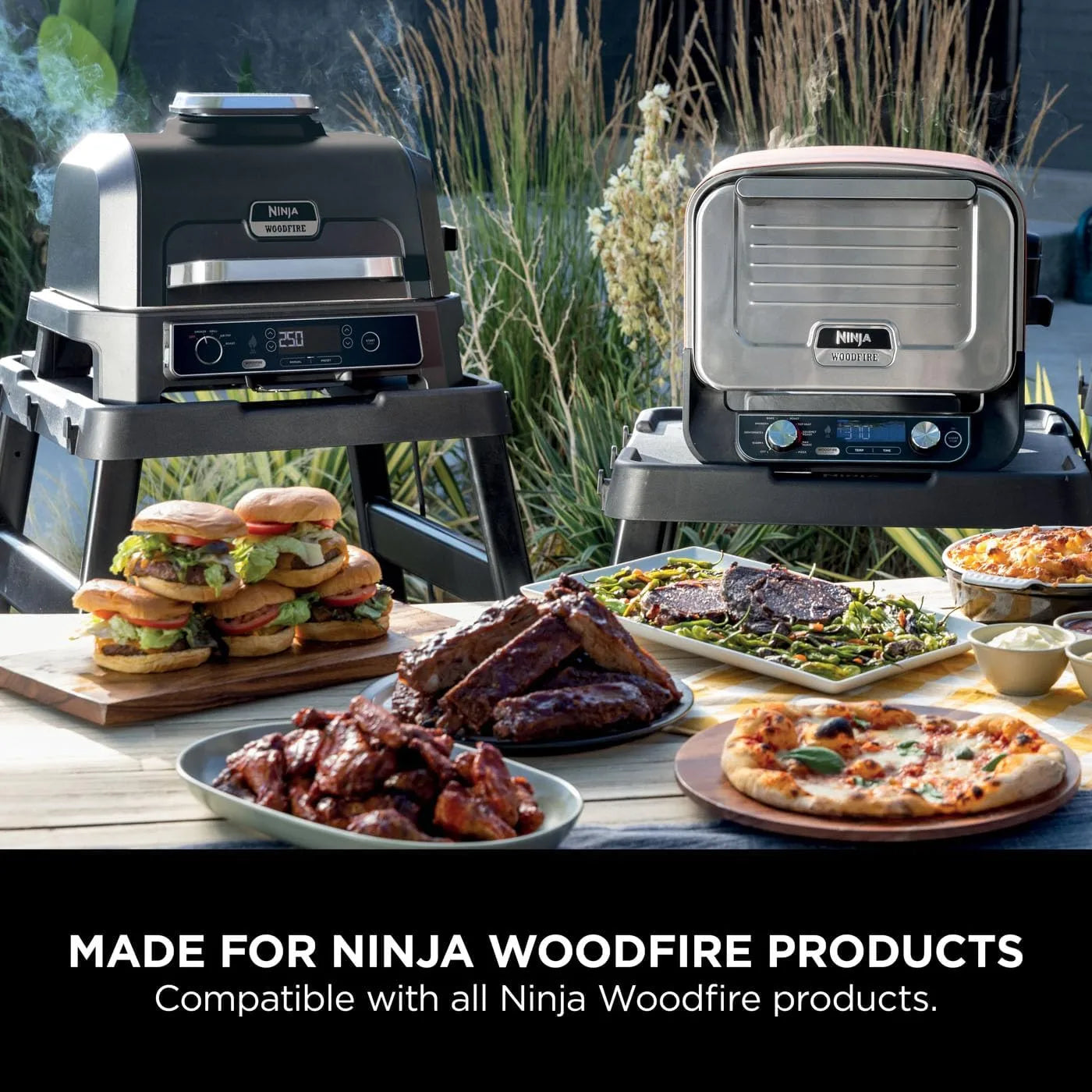 Ninja Woodfire Adjustable Stand | Side Table 4718J800EUUK – Outdoor Oven | BBQ Grill Stand, ستاند نينجا وودفاير قابل للتعديل | طاولة جانبية للشوي والفرن الخارجي – موديل 4718J800EUUK