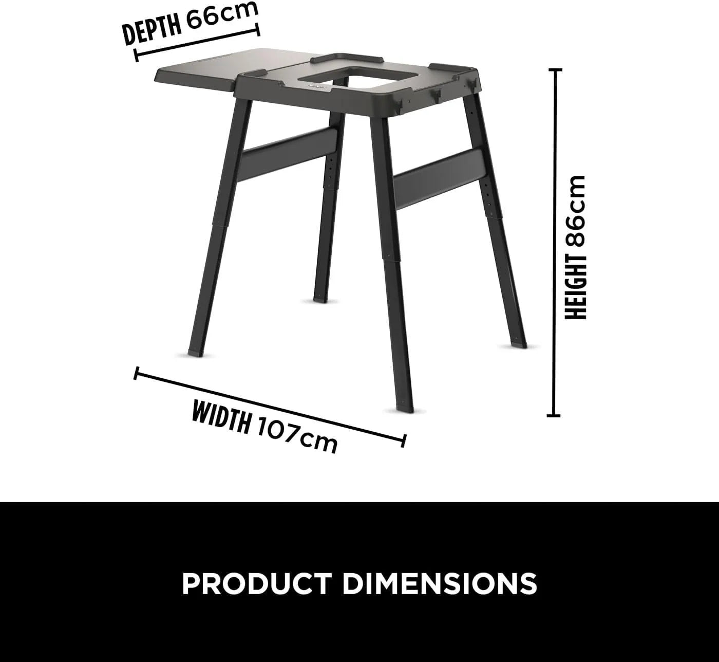Ninja Woodfire Adjustable Stand | Side Table 4718J800EUUK – Outdoor Oven | BBQ Grill Stand, ستاند نينجا وودفاير قابل للتعديل | طاولة جانبية للشوي والفرن الخارجي – موديل 4718J800EUUK