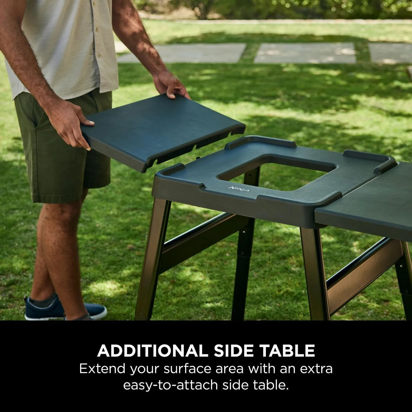 Ninja Woodfire Adjustable Stand | Side Table 4718J800EUUK – Outdoor Oven | BBQ Grill Stand, ستاند نينجا وودفاير قابل للتعديل | طاولة جانبية للشوي والفرن الخارجي – موديل 4718J800EUUK