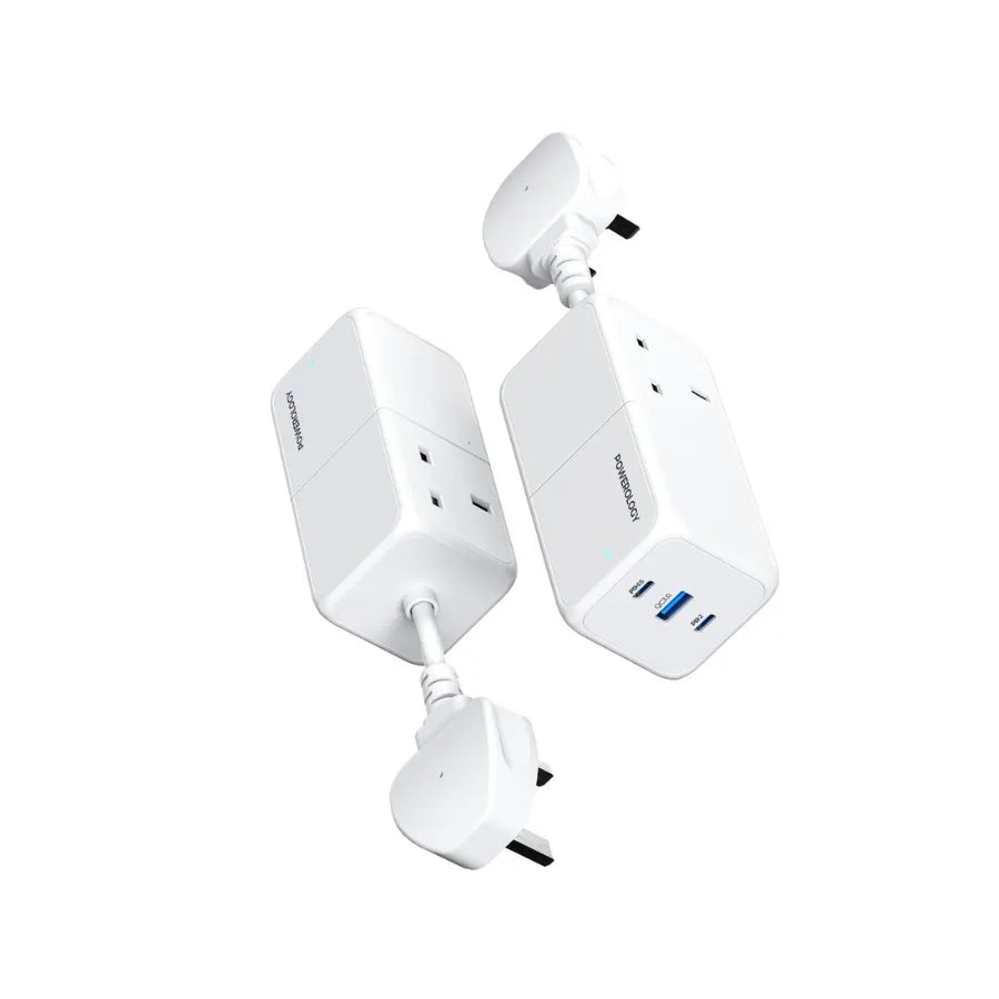 POWEROLOGY 65W USB-C Power Strip with Dual Power Sockets PWP65W-WH