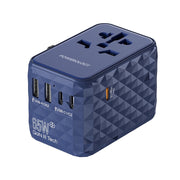Powerology 65W GaN Universal Multi Port Travel Adapter P65W3PD-BU