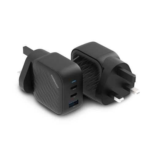 Powerology GaN Ultimate Dual PD 65W Charger with QC 3.0 Black PWCUQC018