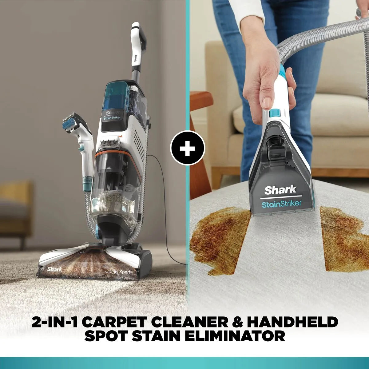 Shark CarpetXpert Deep Carpet Cleaner EX200ME  | Built-In StainStriker – 2-in-1 Carpet & Upholstery Cleaner, منظف سجاد شارك CarpetXpert | مزيل بقع مدمج StainStriker – جهاز 2 في 1 للسجاد والمفروشات