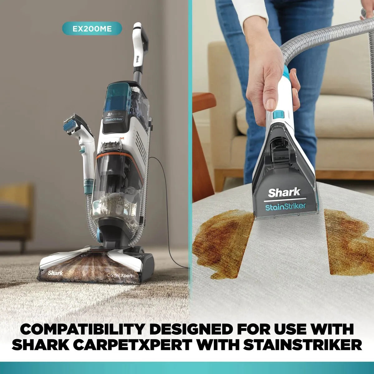 Shark CarpetXpert Deep Carpet Cleaner EX200ME  | Built-In StainStriker – 2-in-1 Carpet & Upholstery Cleaner, منظف سجاد شارك CarpetXpert | مزيل بقع مدمج StainStriker – جهاز 2 في 1 للسجاد والمفروشات