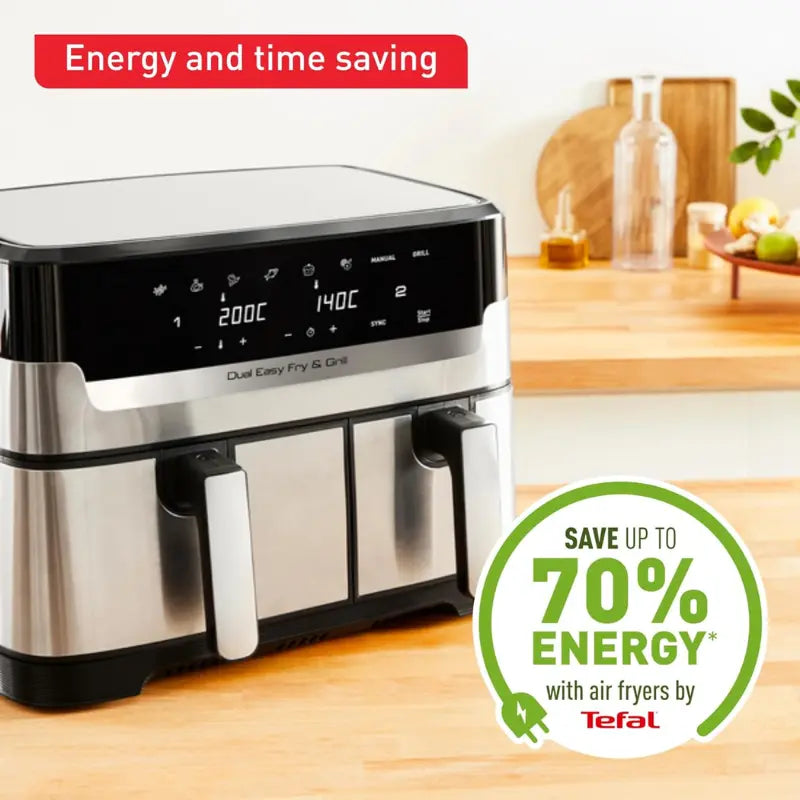 Tefal Dual Easy Fry & Grill Air Fryer 8.3L 2700W | EY905D40