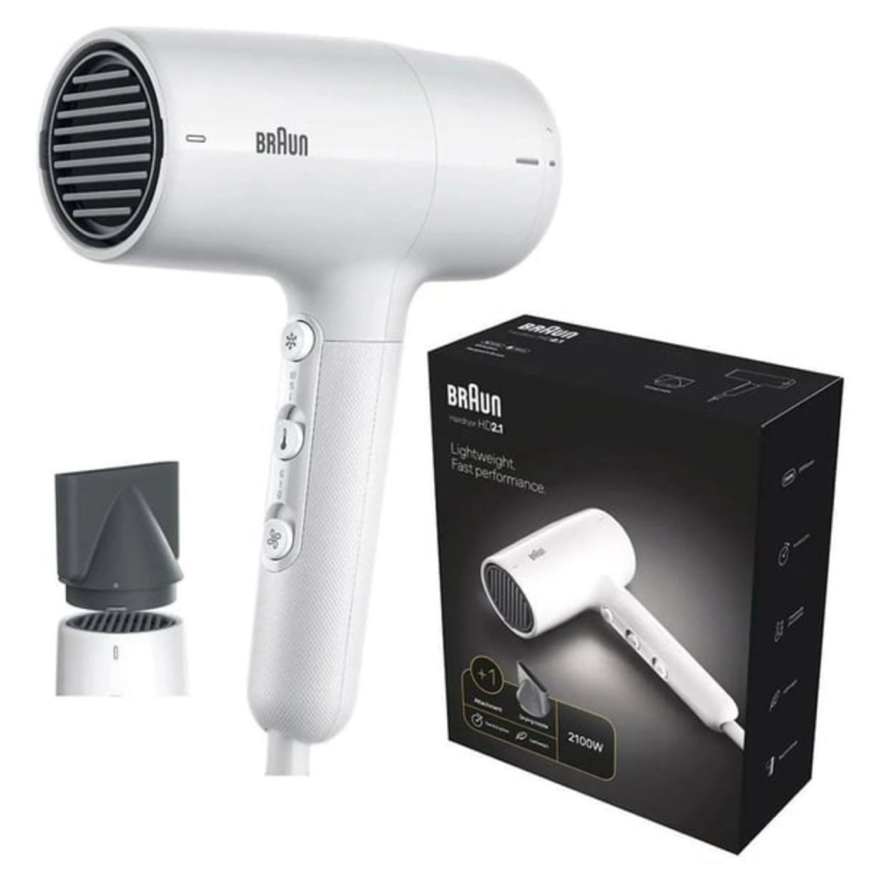 Braun hd210sde Hair Dryer, 2100W - مجفف الشعر براون